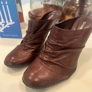 Gianni Bini Brown Leather Mules